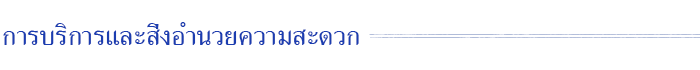 การบริการและสิ่งอำนวยความสะดวก